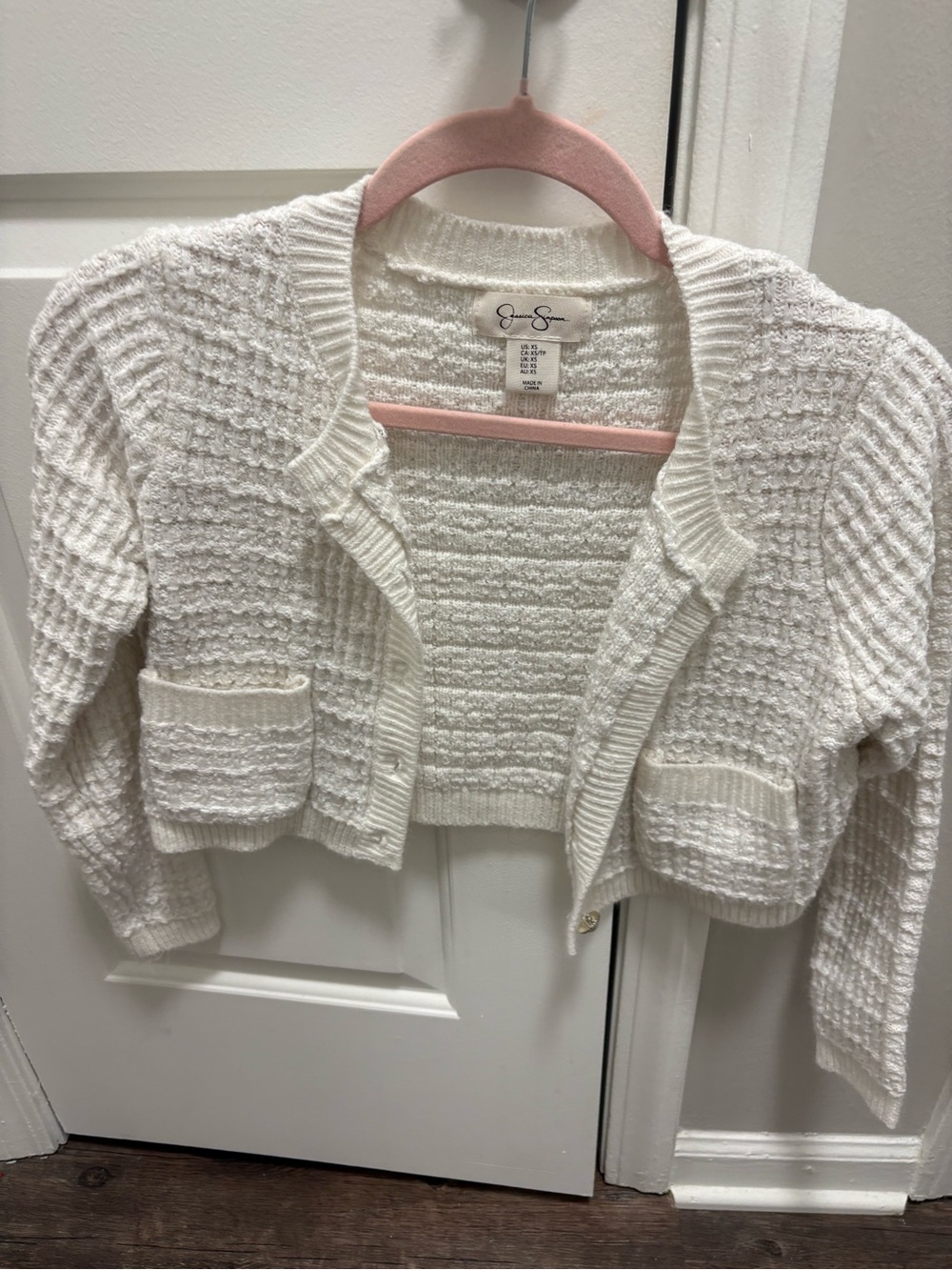 Jessica S Textured Cropped Cardigan Sweater